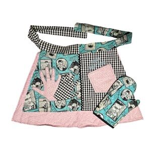 Elvis Retro Apron and Oven Mitt Set